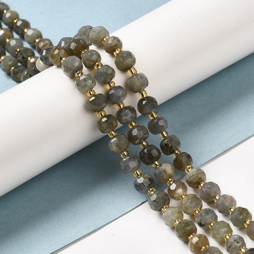 Labradorit – Facetteret, Rondel (7 - 8x5 - 6mm) - Uniq Perler - 111689