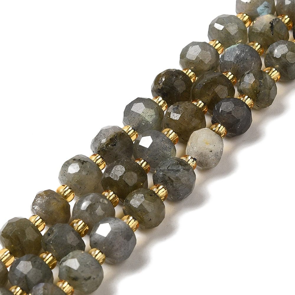 Labradorit – Facetteret, Rondel (7 - 8x5 - 6mm) - Uniq Perler - 111689
