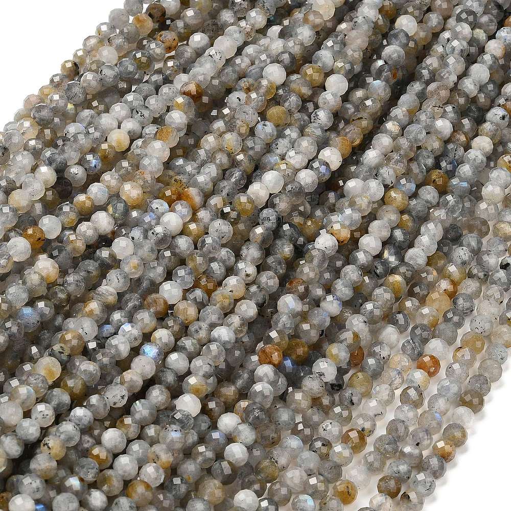 Labradorit Perler – Facetteret Rund (6 - 6,5mm) - Uniq Perler - 115767