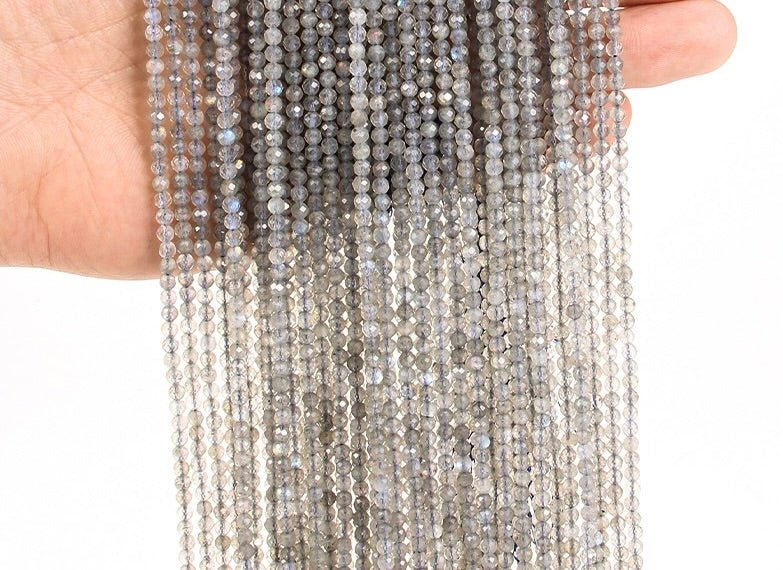 Labradorit Perler – Rund Grade A (3mm) - Uniq Perler - 118091