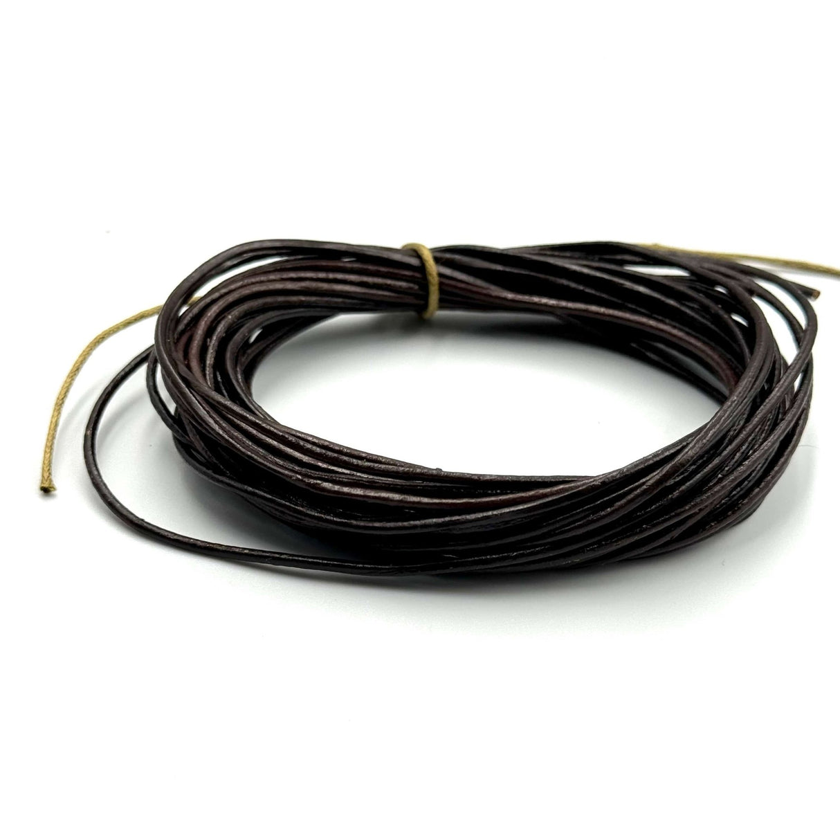 Lædersnor, Mørk Brun, 1,5mm, 5m - Uniq Perler - 1111489873