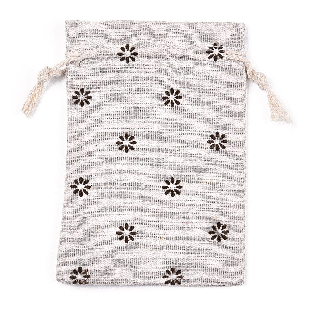 Lærredspose Med Blomster (10x14cm) – 10 Stk - Uniq Perler - 113980