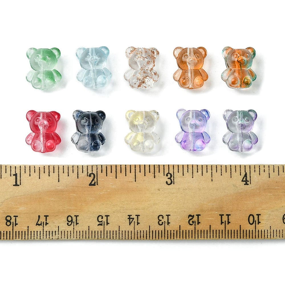 Lampwork bamser - mix farver (14x12x9) 50 stk. - Uniq Perler - 419853