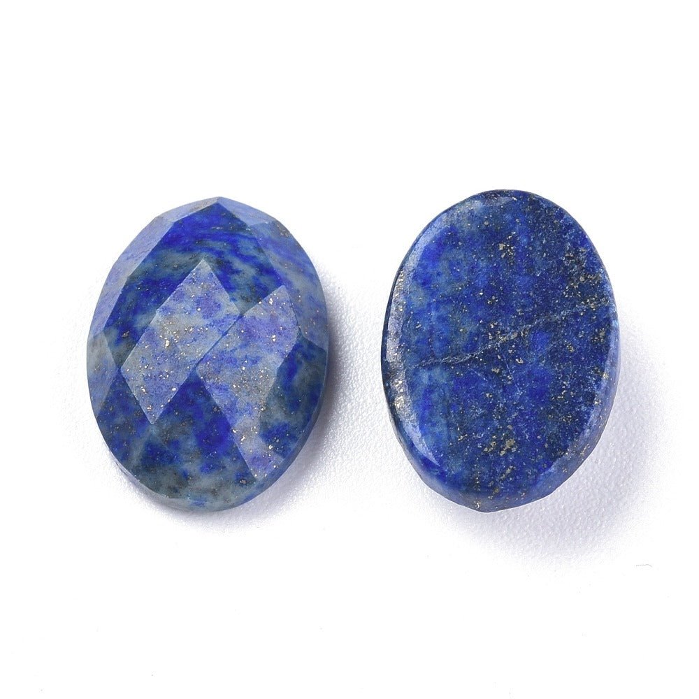 Lapis Lazuli Cabochon – Facetteret, Oval (13x18x6mm) 1 stk - Uniq Perler -