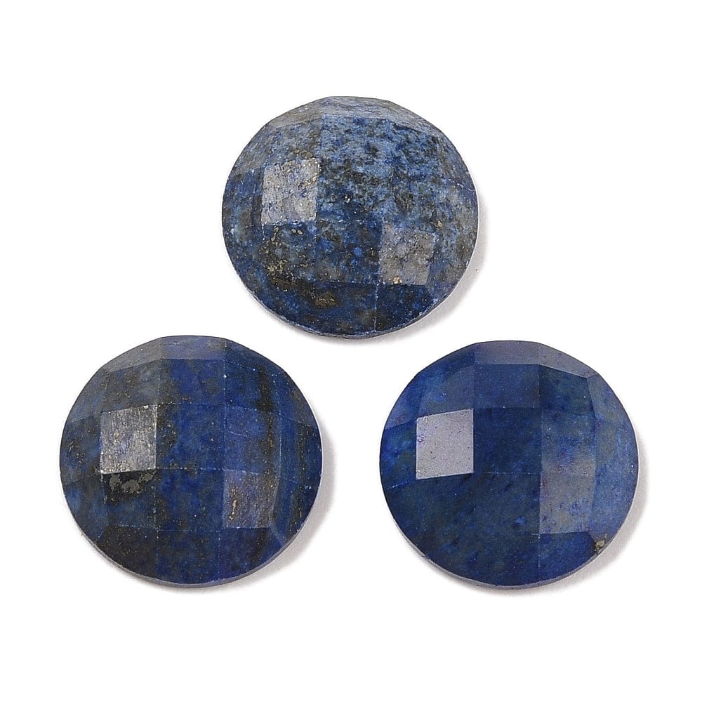 Lapis Lazuli Cabochon - Rund, Facetteret (16x6mm) 1 Stk - Uniq Perler - 115426