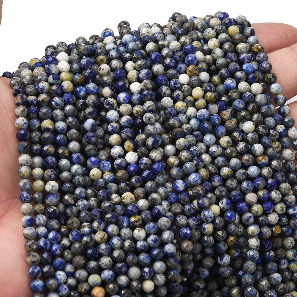 Lapis Lazuli Perler – Facetterede, Runde (4.5mm) - Uniq Perler -