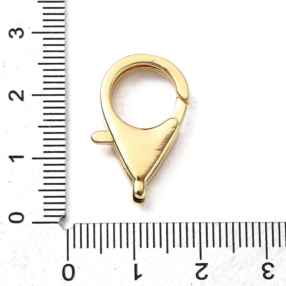 Lås – Karabin m. Zirkonia, Forgyldt Messing (24mm) - Uniq Perler - 115700