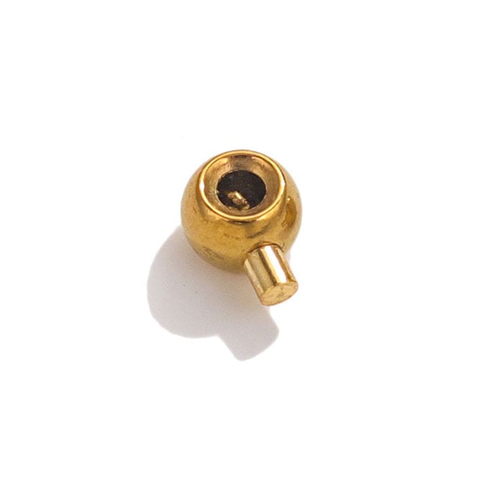 Låse Perler - Forgyldt Stål, (6 Stk) - Uniq Perler - 112448