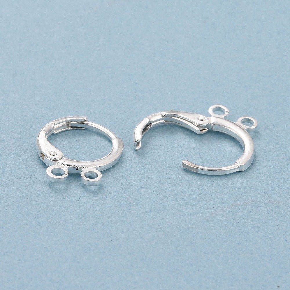 Leverback Creoler – 925 Sterling Sølv Belagt Messing (14,5x11x1,5mm) - Uniq Perler - 123977