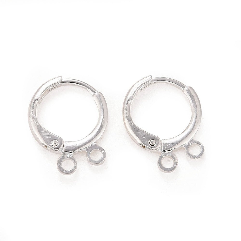 Leverback Creoler – 925 Sterling Sølv Belagt Messing (14,5x11x1,5mm) - Uniq Perler - 123977