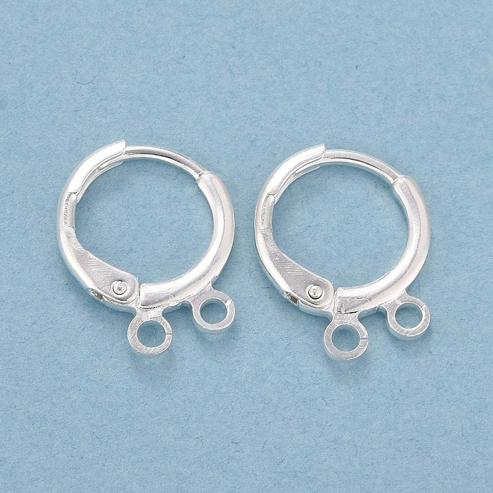 Leverback Creoler – 925 Sterling Sølv Belagt Messing (14,5x11x1,5mm) - Uniq Perler - 123977
