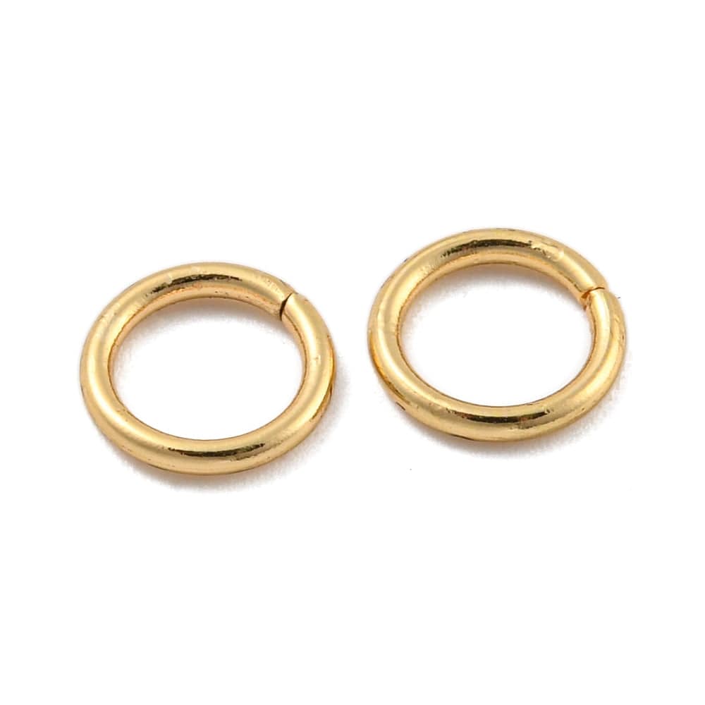 Lukkede Ringe i Rustfrit Stål – 18K Forgyldt (7mm) 20stk. - Uniq Perler - 116038