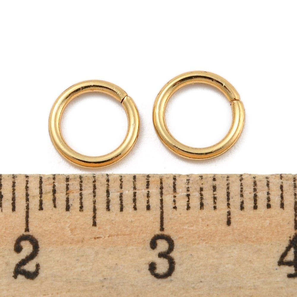 Lukkede Ringe i Rustfrit Stål – 18K Forgyldt (7mm) 20stk. - Uniq Perler - 116038