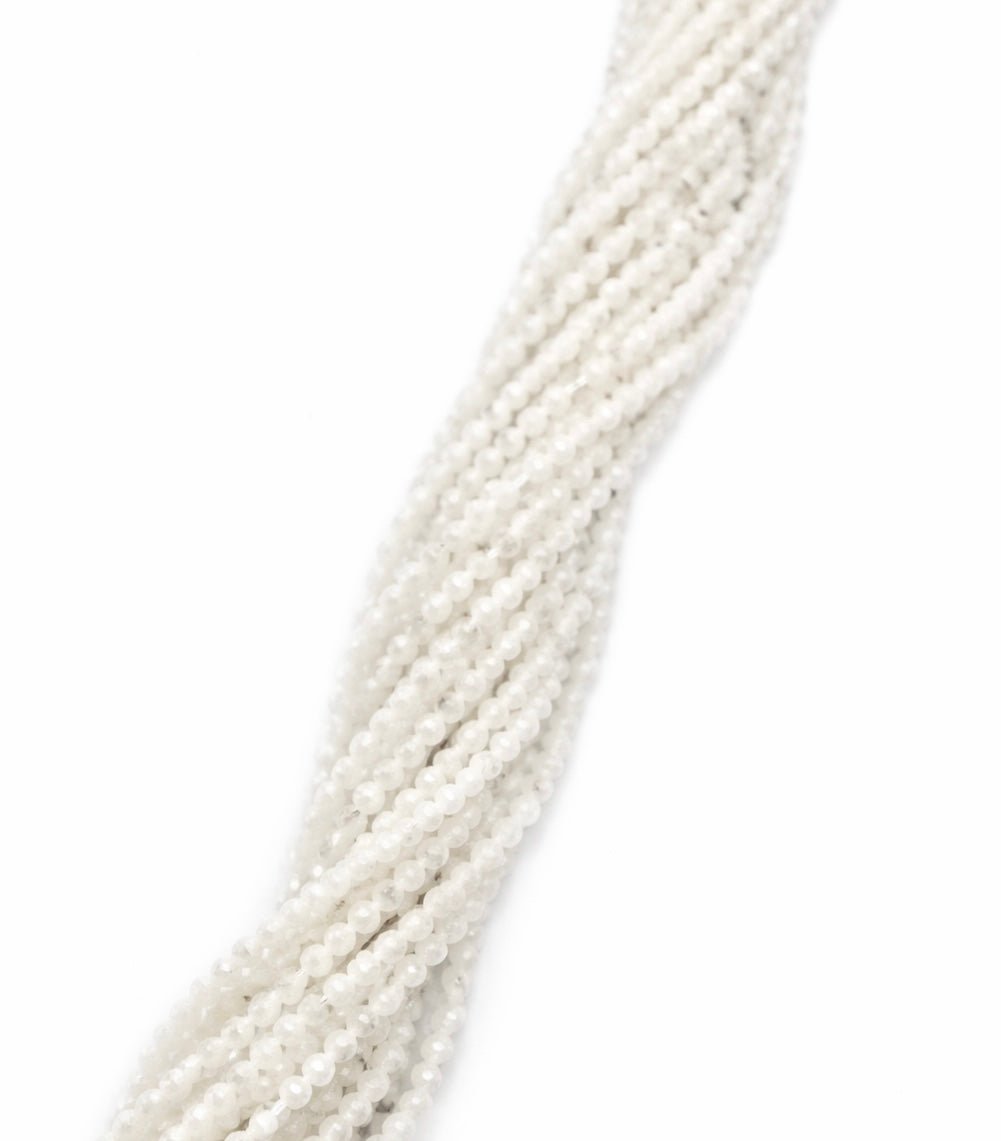 Månesten - Hvid, Facet (2mm) - Uniq Perler - 0000000914