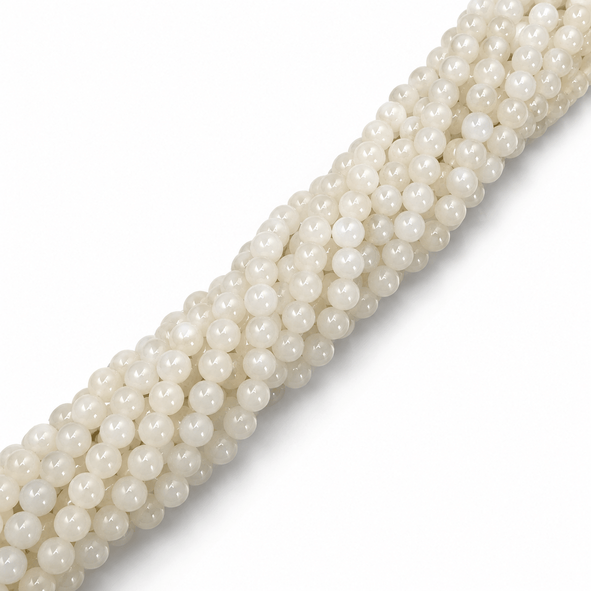 Månesten – Hvid, Runde (5,5-6mm) - Uniq Perler - 111780