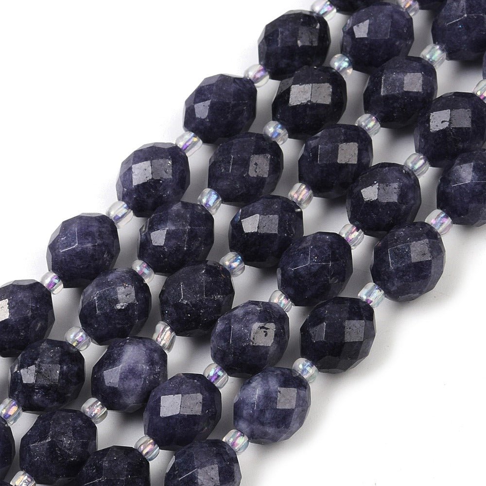 Malaysia Jade – Facetteret, Rice, Blå (9x8mm) - Uniq Perler - 117571