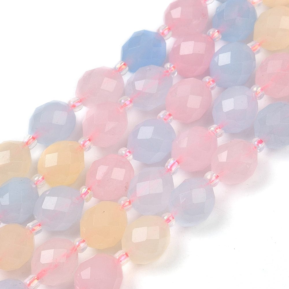 Malaysia Jade Perler – Facetteret Rice (9 - 10x8mm) - Uniq Perler - 115066