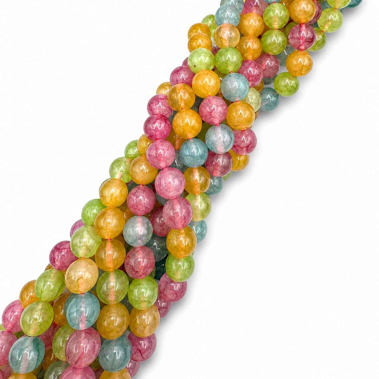 Malaysia Jade Perler – Farve Mix, Runde (6mm) - Uniq Perler - 121373