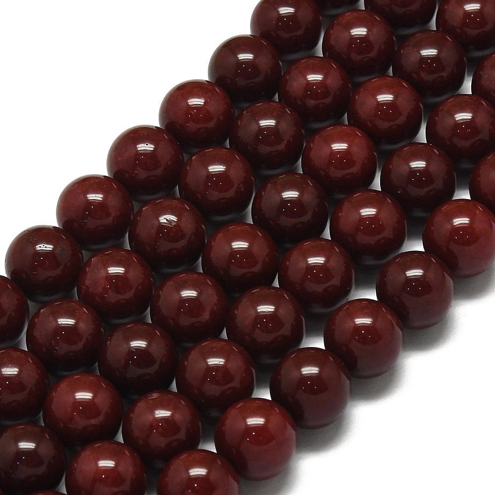 Malaysia Jade Perler – Kokosbrun, Runde (12mm) - Uniq Perler - 125829