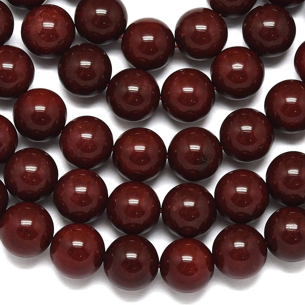 Malaysia Jade Perler – Kokosbrun, Runde (12mm) - Uniq Perler - 125829