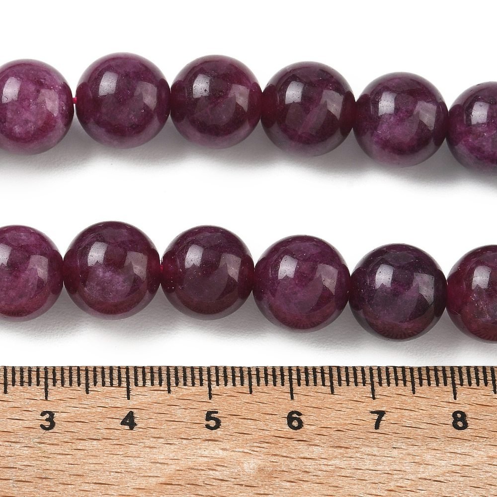 Malaysia Jade Perler – Lilla, Runde (12mm) - Uniq Perler - 125892