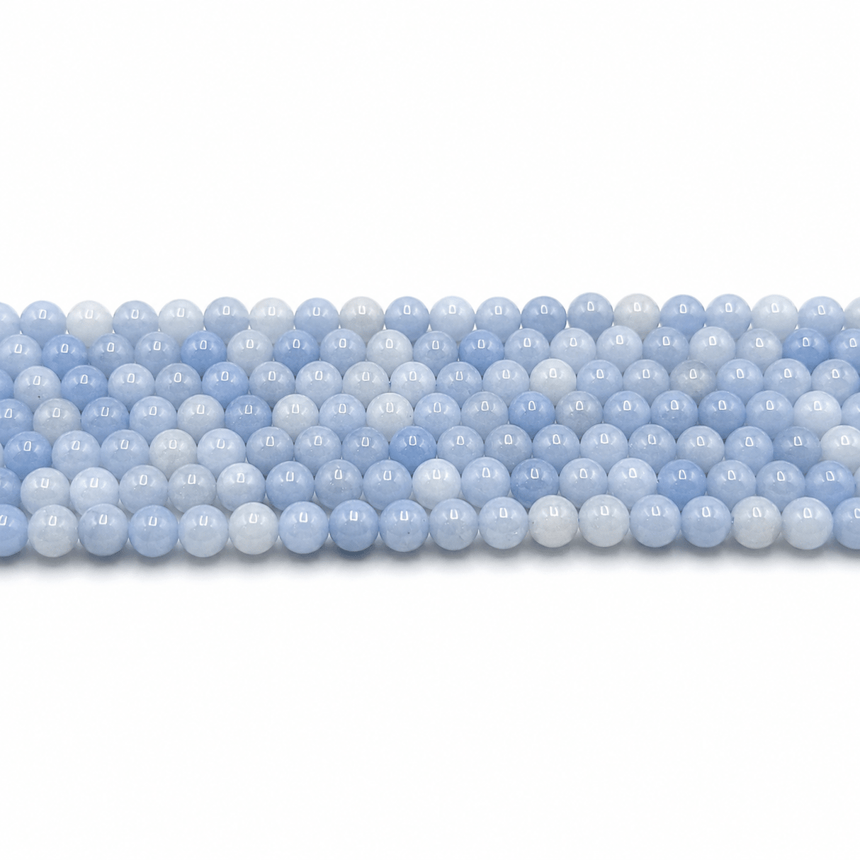 Malaysia Jade Perler – Lyseblå, Runde (4~4,5mm) - Uniq Perler - 125118