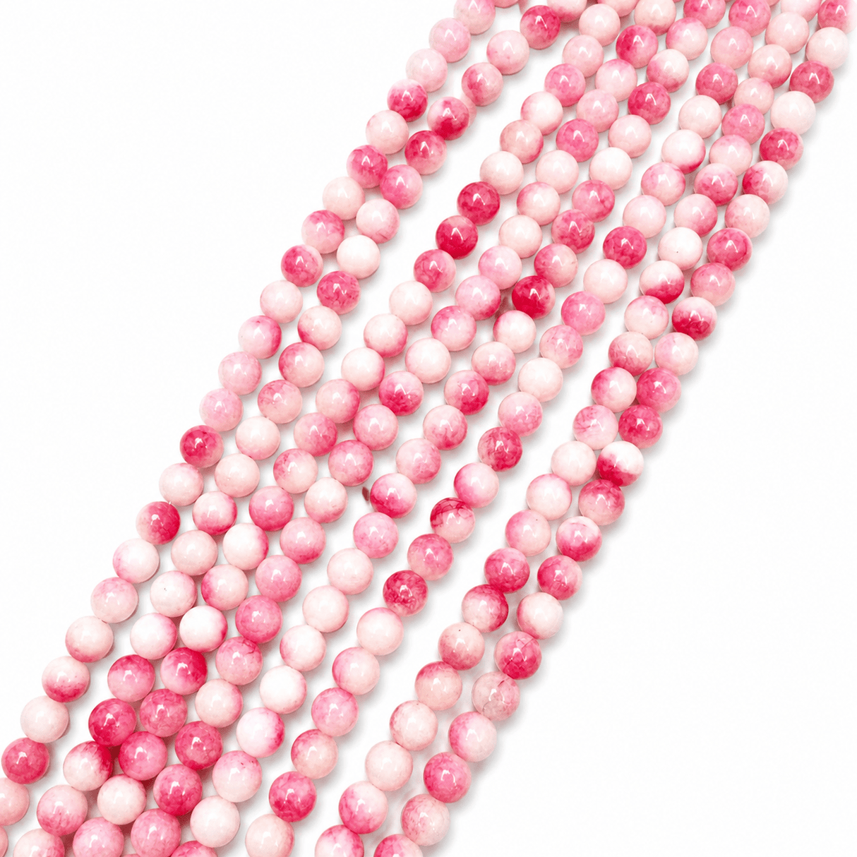 Malaysia Jade Perler - Pink, Rund (6mm) - Uniq Perler - 120199