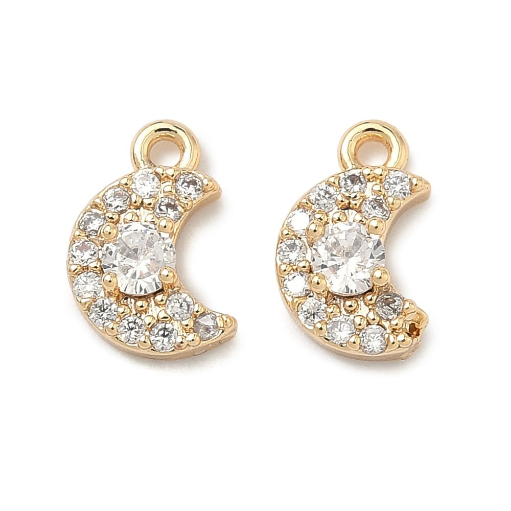 Måne Vedhæng – Kubik Zirkonia - Langtidsholdbar forgyldning(10x6,5mm) - Uniq Perler - 117317