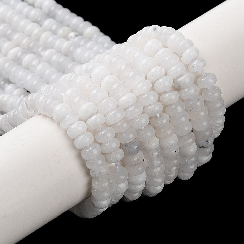 Månesten – Rondel, Hvid (4x2mm) - Uniq Perler - 111692