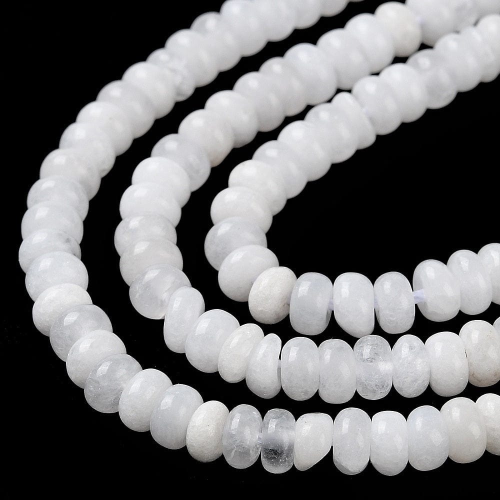 Månesten – Rondel, Hvid (4x2mm) - Uniq Perler - 111692