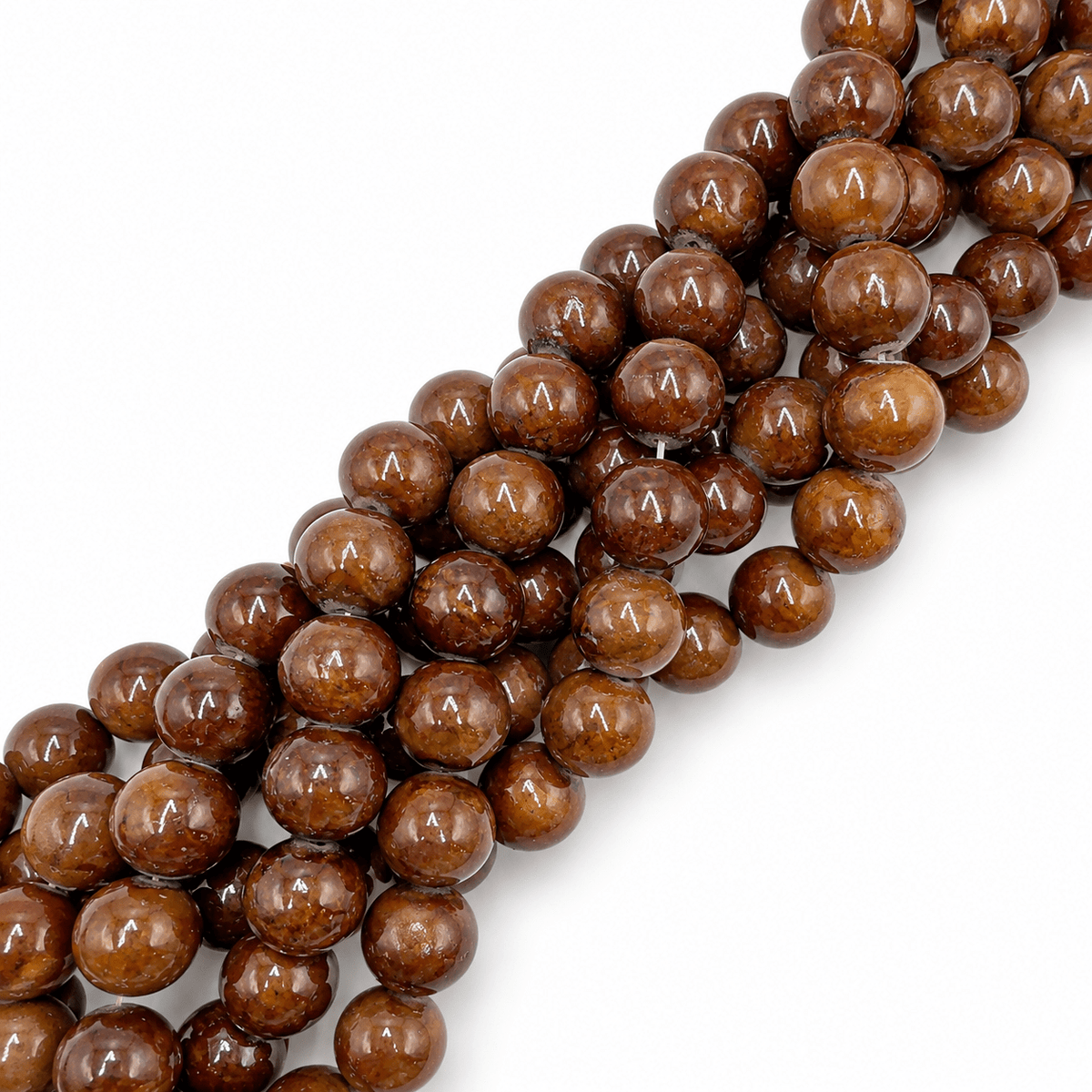 Mashan Jade Perler – Kokosbrun, Runde (12mm) - Uniq Perler - 126093