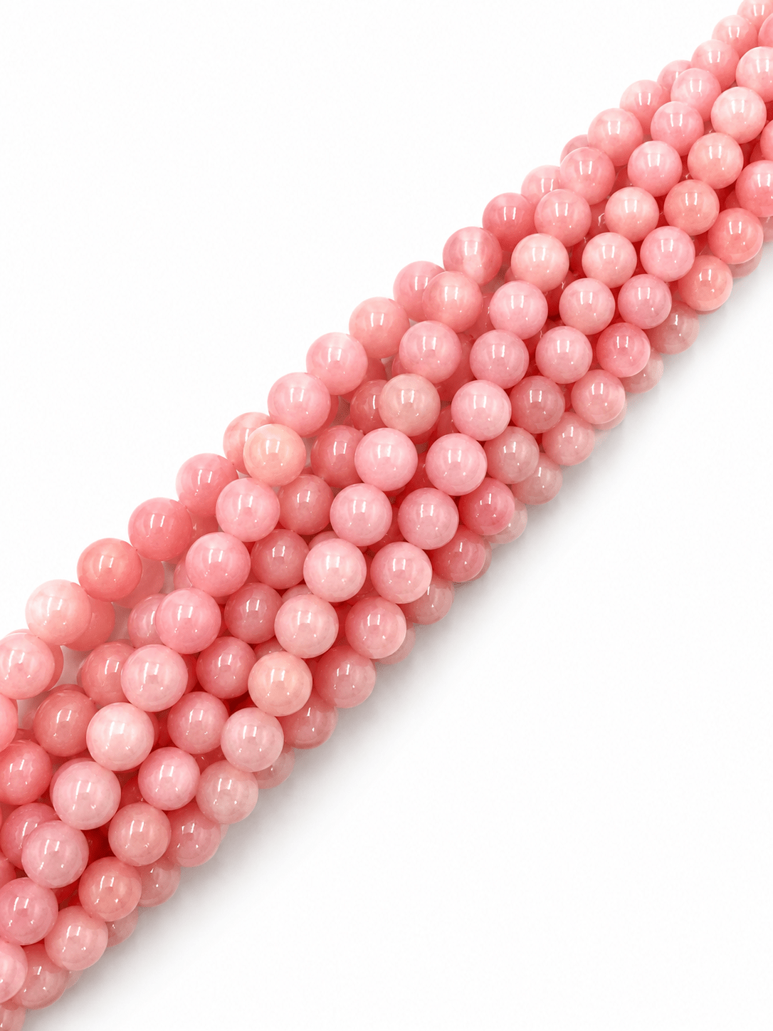 Mashan Jade Perler – Rosa, Rund (12mm) - Uniq Perler - 124775, 78715036567993435542199284