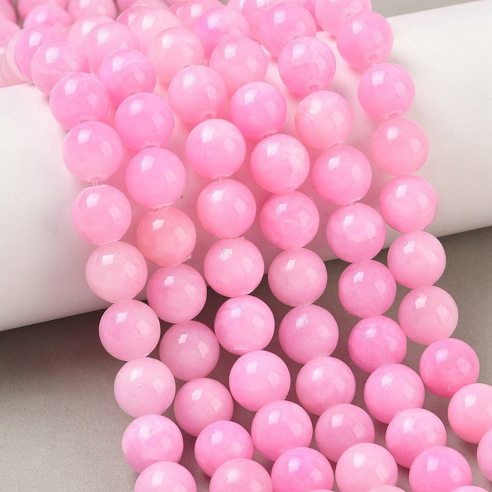 Mashan Jade - Pink/Rosa, Runde (10mm) - Uniq Perler - 111783