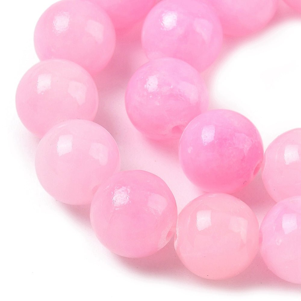 Mashan Jade - Pink/Rosa, Runde (10mm) - Uniq Perler - 111783