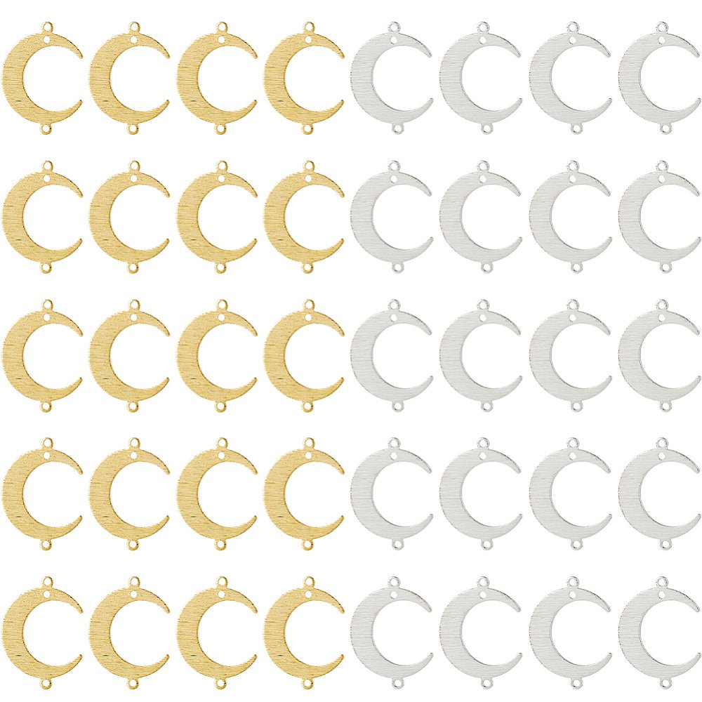 Mellemled Måne – 2 Farver Langtidsholdbar (22mm, 40 stk) - Uniq Perler - 117683