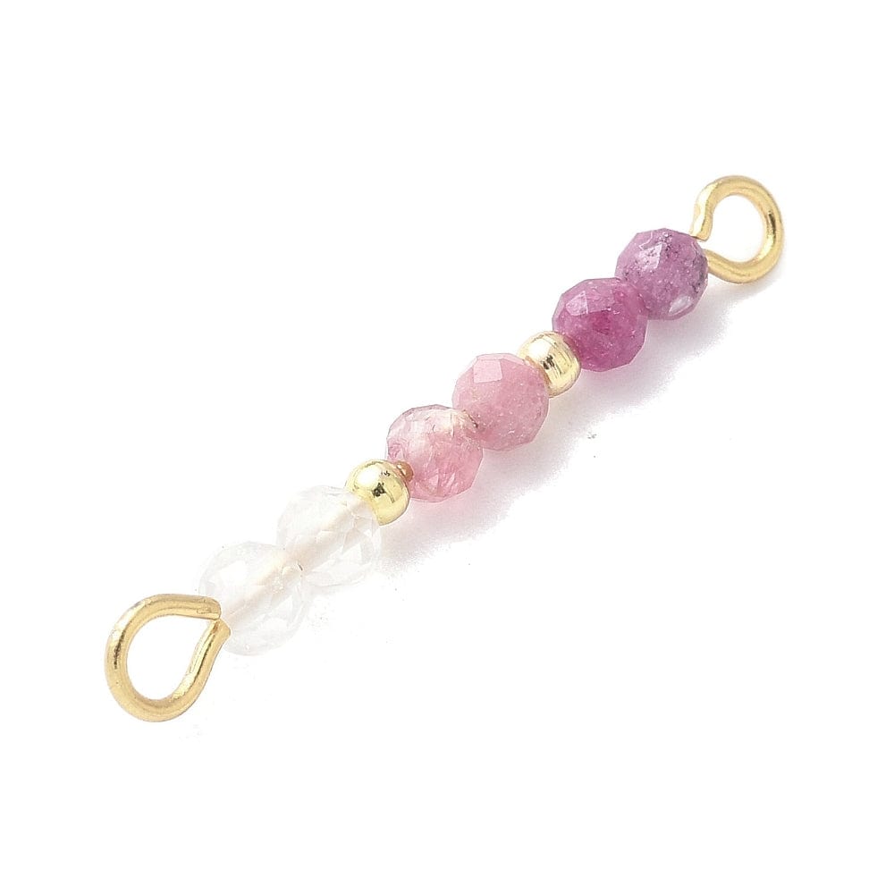 Mellemled Med Natursten – Forgyldt Stål (26,5mm), 2 stk. - Uniq Perler - 114774