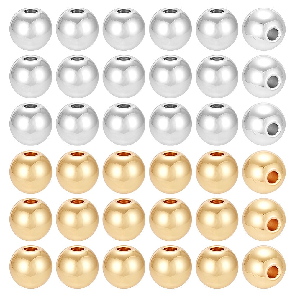 Zwischenperlen – Langlebig Vergoldet Messing, Gold & Silber (6x5,5mm) 160 Stk.