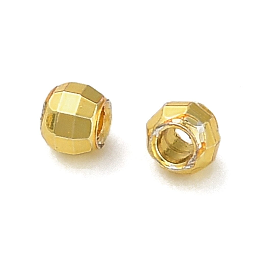Brass Beads – Long-lasting 18K Gold-plated, Faceted Rondelle (2.5x2mm)