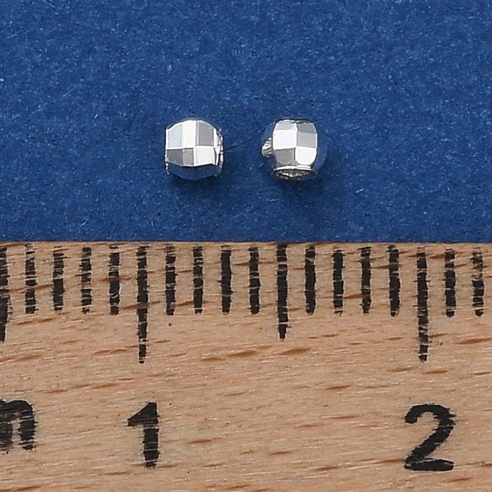 Messing Perler – Langtidsholdbar Forsølvet, Facetteret Rondel (2,5x2mm) - Uniq Perler - 119684