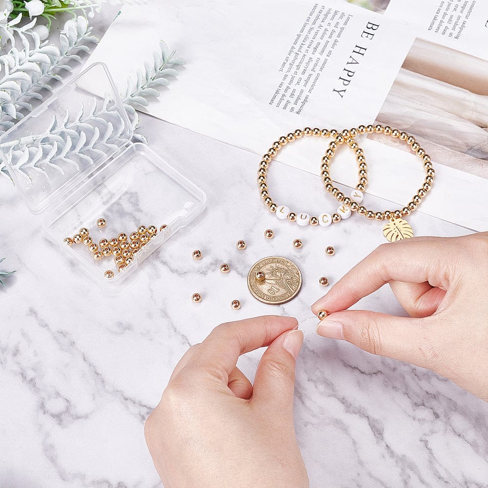 Messing Perler – Rondel, Langtidsholdbar 14K Forgyldt (5x4,5mm) 150 Stk - Uniq Perler - 113406