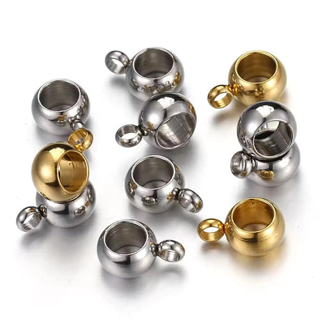 Metal perler Vandfast Spacer, Stål, PVD Belægning, 6,5x4mm, 4 stk.
