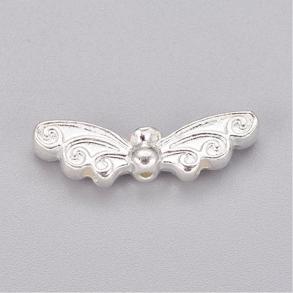 Metal Vinger Med Rhinsten – Forsølvet (21,5x6x4mm), 10 Stk - Uniq Perler - 0000000276