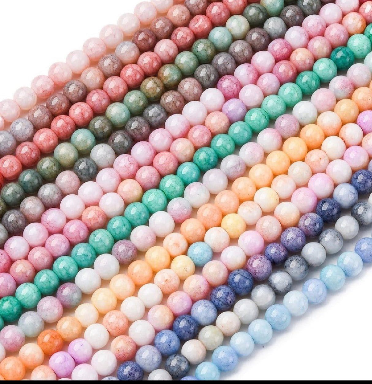 Mix Perler, Assorteret Farver, 8mm, (10 Strenge) - Uniq Perler - 116172