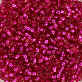 Miyuki Rocailles Perler, RR 1436, Silverlined Dyed Raspberry, 11/0 - Uniq Perler - 777333