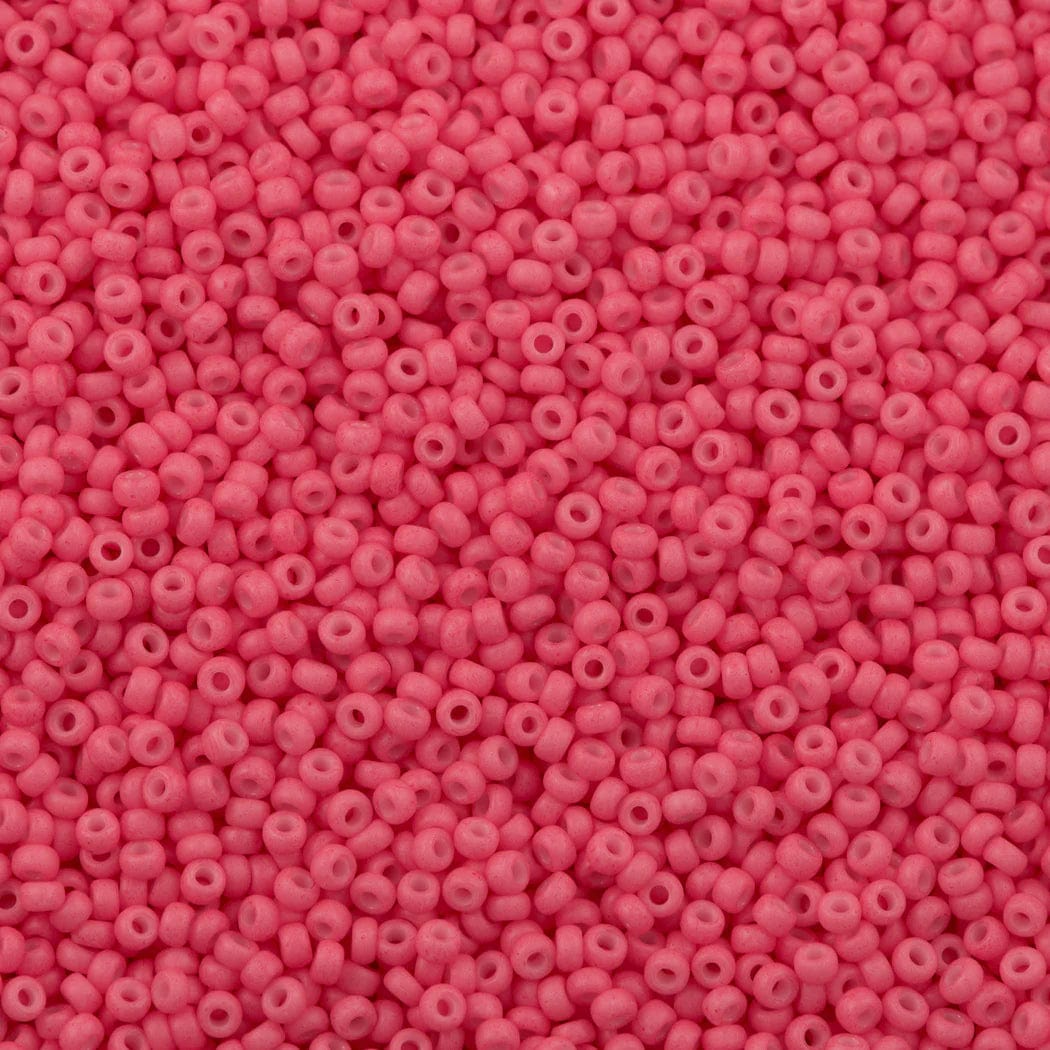 Miyuki Rocailles Perler, RR 2045, Opaque Matte Dyed Bright Pink, 11/0 - Uniq Perler - 112039