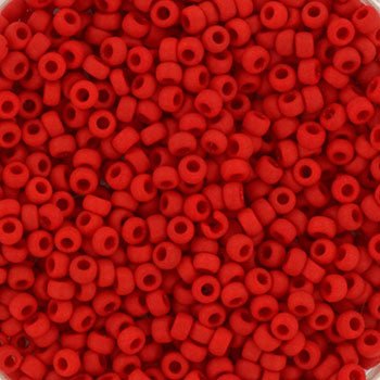 Miyuki Rocailles Perler - RR 408FR, opaque matte red, 11/0 - Uniq Perler -