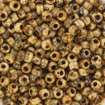 Miyuki Rocailles Perler - RR 4517, Opaque Picasso Brown, 8/0 - Uniq Perler - 451745