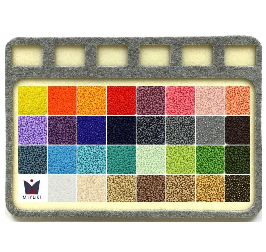 Miyuki Rocailles Sæt - 31 Farver & Perlemåtte - Uniq Perler - 24701694