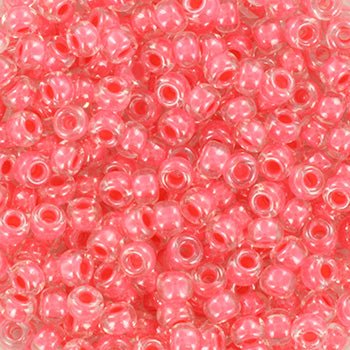 Miyuki seed beads 8/0 - coral lined crystal 204 - Uniq Perler - 123294