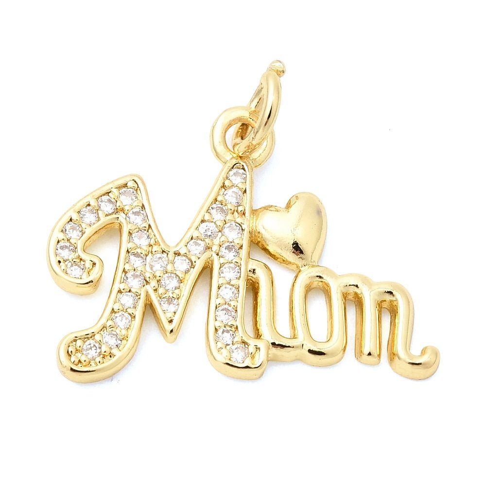 MOM Vedhæng – Kubik Zirkonia - Langtidsholdbar forgyldning(14x20mm) - Uniq Perler - 117319
